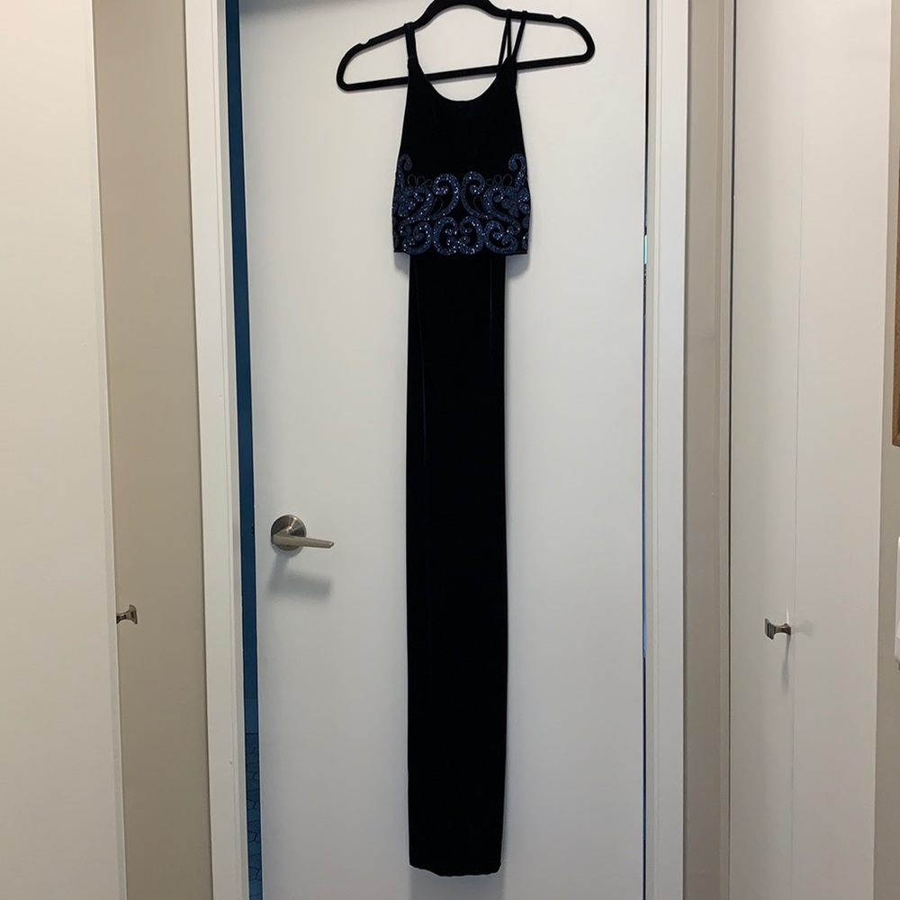 Navy velvet prom/evening dress